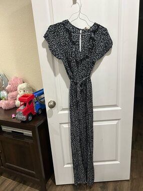 Roxy Black Floral Maxi Jumpsuit